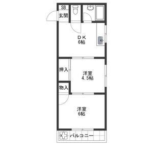 2DK 間取り図