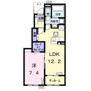 1LDK 間取り図