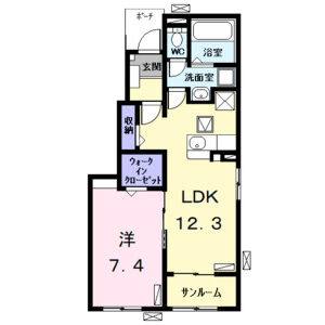1LDK 間取り図