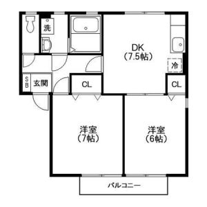 2DK 間取り図