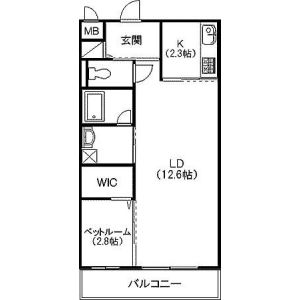 1LDK 間取り図