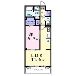 1LDK 間取り図