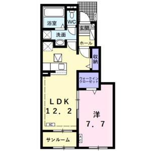 1LDK 間取り図