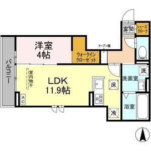1LDK 間取り図