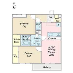 2LDK 間取り図