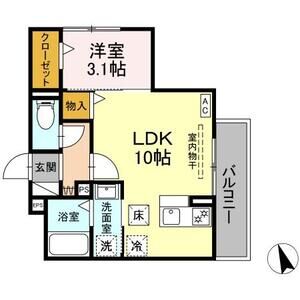 1LDK 間取り図