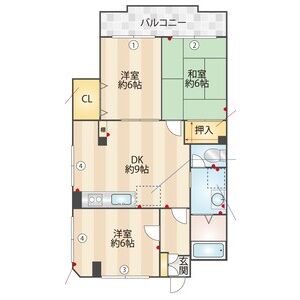 3LDK 間取り図
