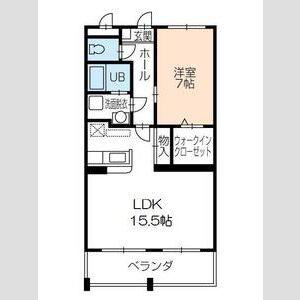 1LDK 間取り図