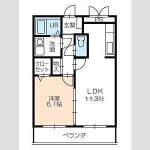 1LDK 間取り図