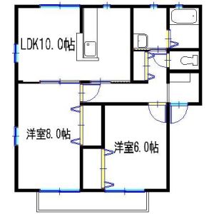 2LDK 間取り図