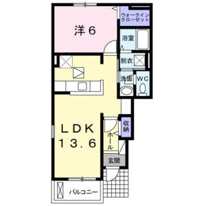 1LDK 間取り図