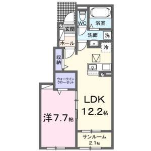 1LDK 間取り図