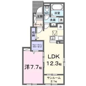 1LDK 間取り図