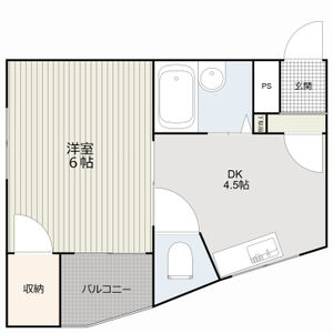 1DK 間取り図
