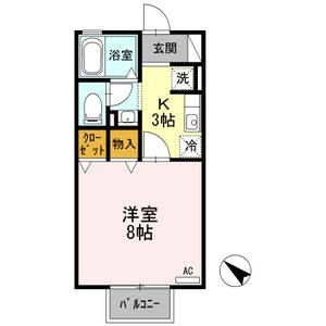 1K 間取り図