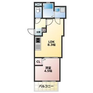 1LDK 間取り図