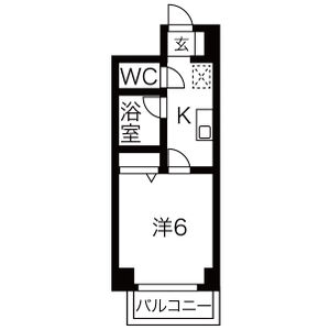 1K 間取り図