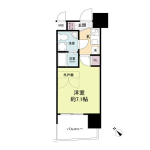 1K 間取り図
