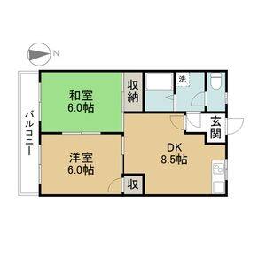2DK 間取り図