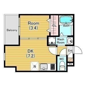 1DK 間取り図