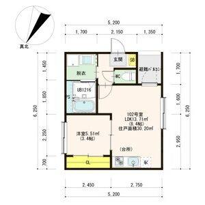 1LDK 間取り図