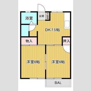 2DK 間取り図