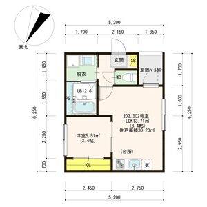 1LDK 間取り図