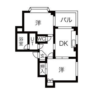 2DK 間取り図
