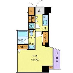 1K 間取り図