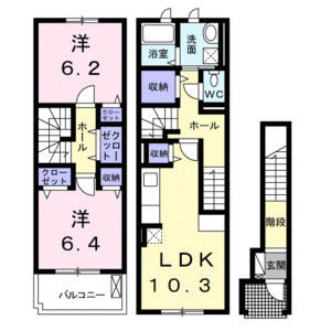 2LDK 間取り図