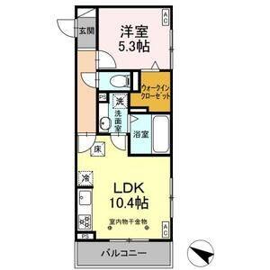 1LDK 間取り図