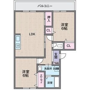 2LDK 間取り図