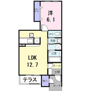 1LDK 間取り図