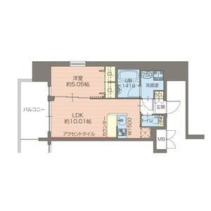 1LDK 間取り図
