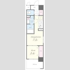 1DK 間取り図