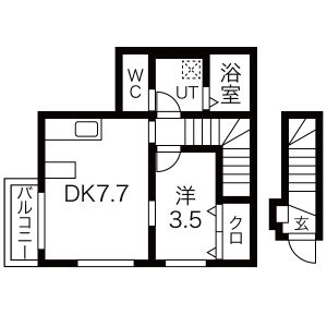 1DK 間取り図
