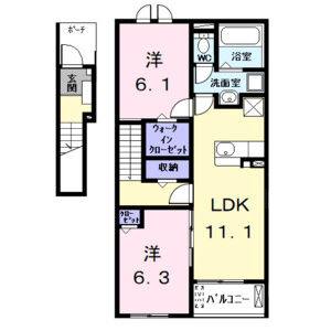 2LDK 間取り図