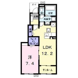 1LDK 間取り図