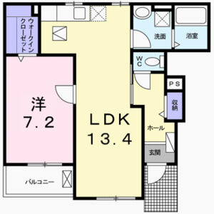 1LDK 間取り図