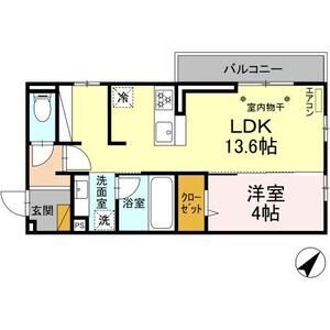 1LDK 間取り図