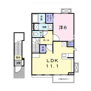 1LDK 間取り図