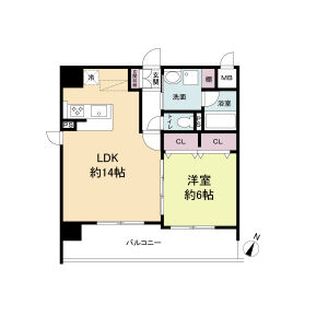 1LDK 間取り図