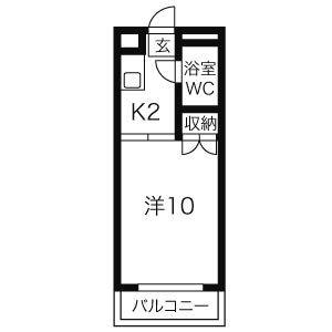 1K 間取り図