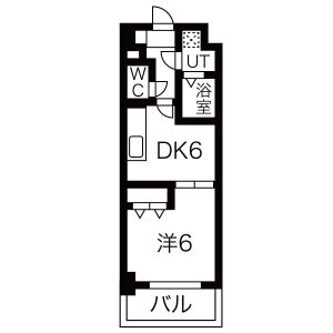 1DK 間取り図
