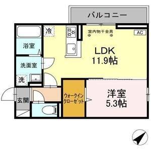 1LDK 間取り図