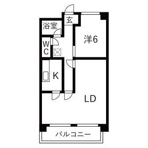 1LDK 間取り図