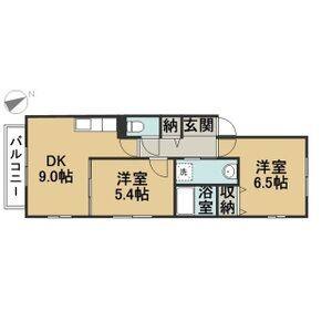 2DK 間取り図