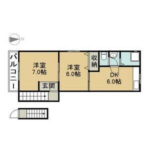 2DK 間取り図
