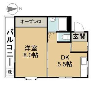 1DK 間取り図