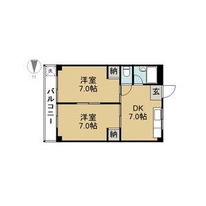 2DK 間取り図